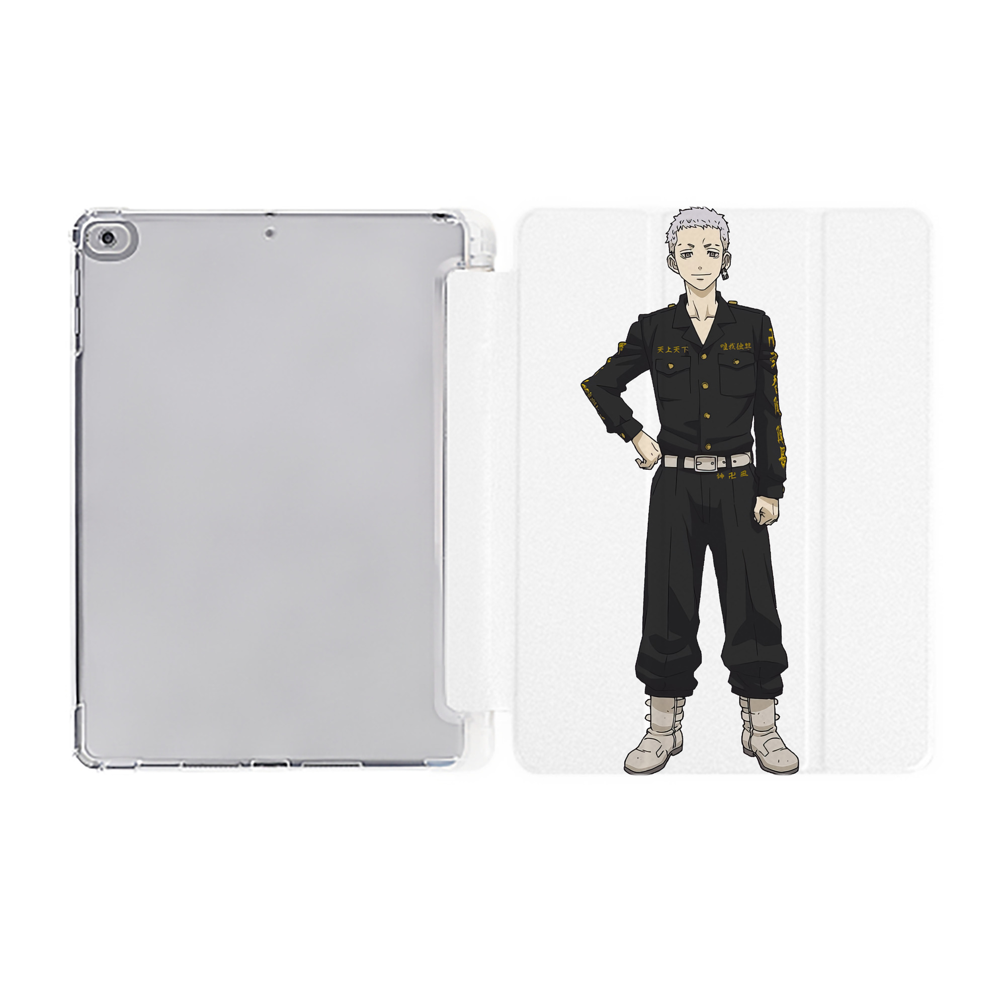（画像用） 東京リベンジャーズ Tokyo Revengers IPad ケース ペン収納付き 三つ折りスタンド PUレザー×シリコン 対応機種9.5/10.5/10.9インチ